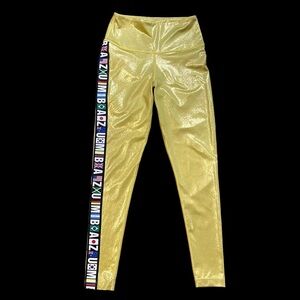 Zumba Spirit High Waisted Gold International Flags Leggings Size Small Collec…
